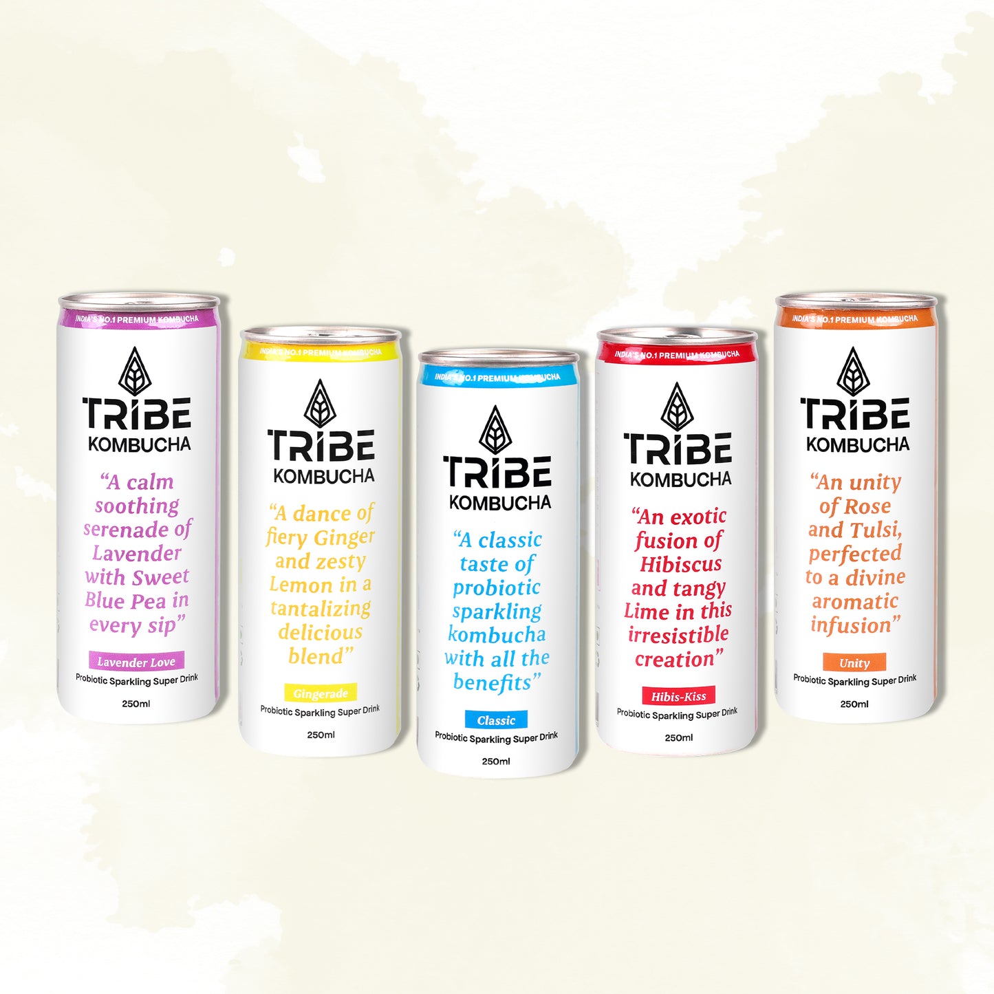 Tribe Kombucha Probiotic Super Drink | Supports Gut Health | Gluten-Free | Naturally Fermented | Super Refreshing | Gluten free | Antioxidant and Hydration | Classic and Gingerade |Pack of 24 |250 ML