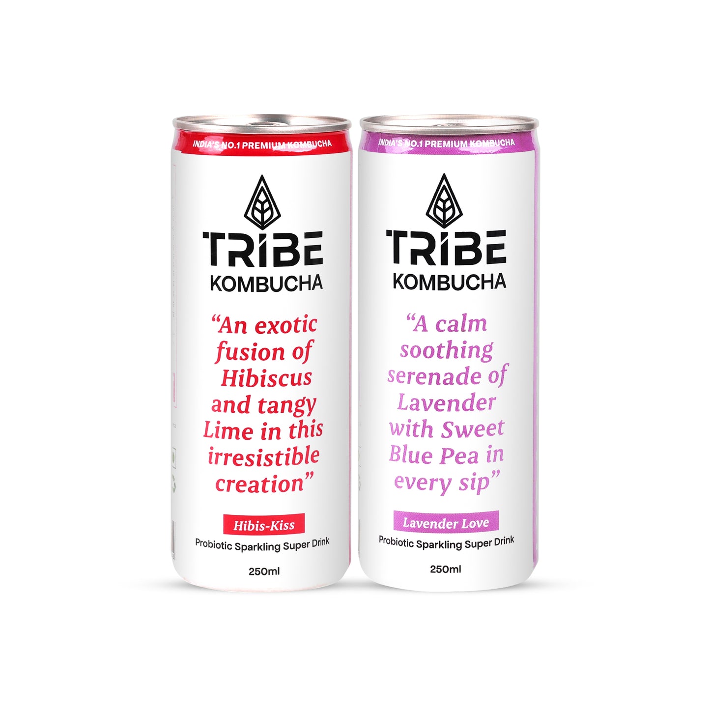 Tribe Kombucha Probiotic Super Drink | Supports Gut Health | Gluten-Free | Naturally Fermented | Super Refreshing | Gluten free | Antioxidant and Hydration | Lavender and Hibiscus| Pack of 24 |250 ML