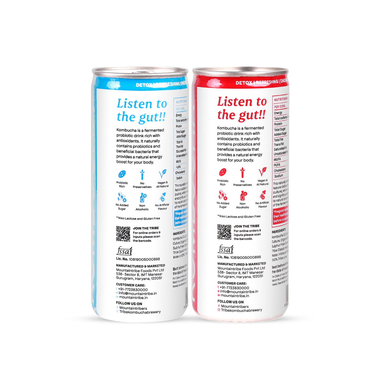 Tribe Kombucha Probiotic Super Drink | Supports Gut Health | Gluten-Free | Naturally Fermented | Super Refreshing | Gluten free | Antioxidant and Hydration | Classic and Hibiscus| Pack of 24 |250 ML