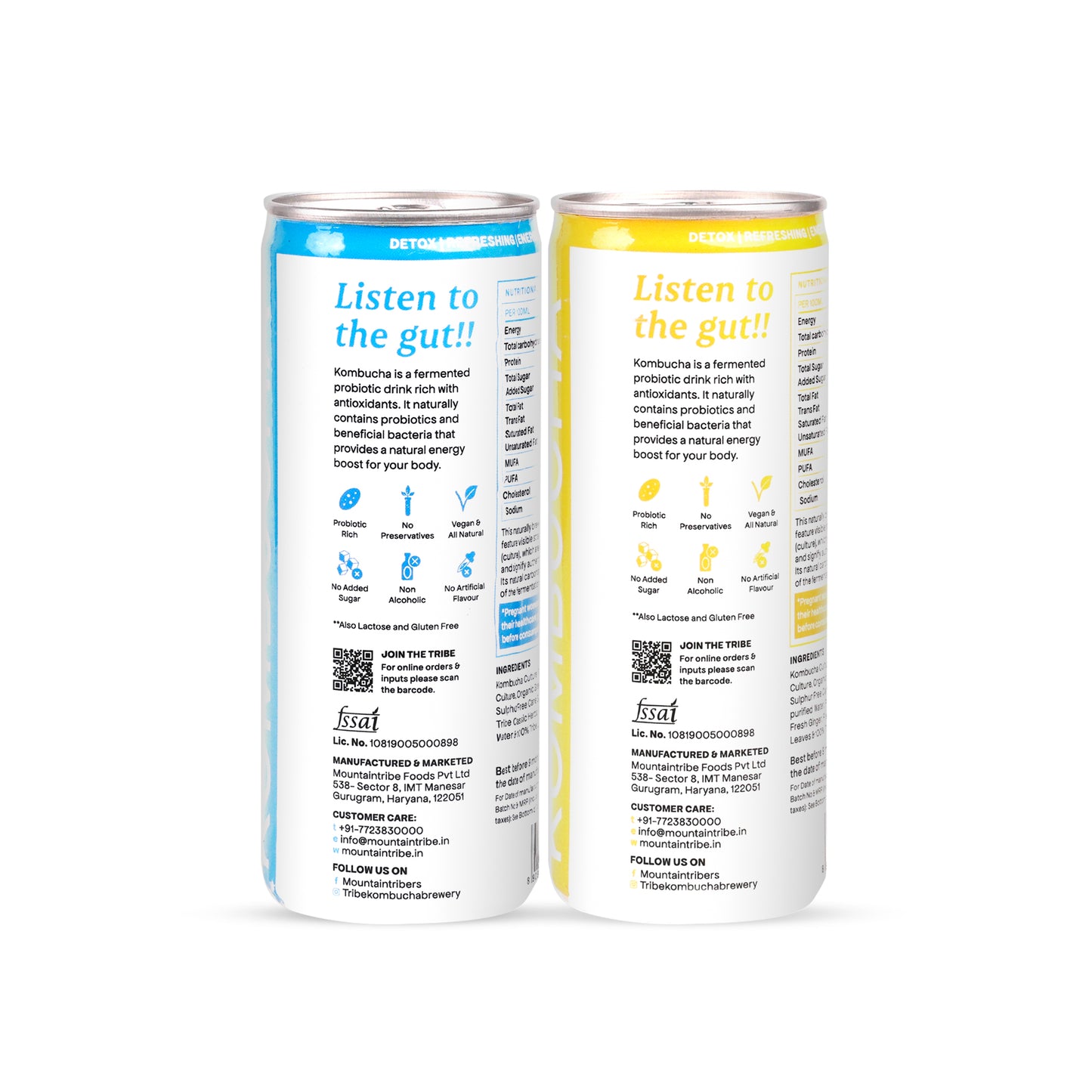 Tribe Kombucha Probiotic Super Drink | Supports Gut Health | Gluten-Free | Naturally Fermented | Super Refreshing |  Gluten free | Antioxidant and Hydration | Classic and Gingerade |Pack of 24 |250 ML