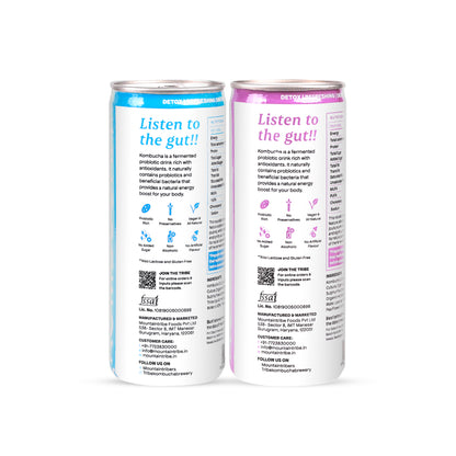 Tribe Kombucha Probiotic Super Drink | Supports Gut Health | Gluten-Free | Naturally Fermented | Super Refreshing | Classic and Lavender| Pack of 24 |250 ML