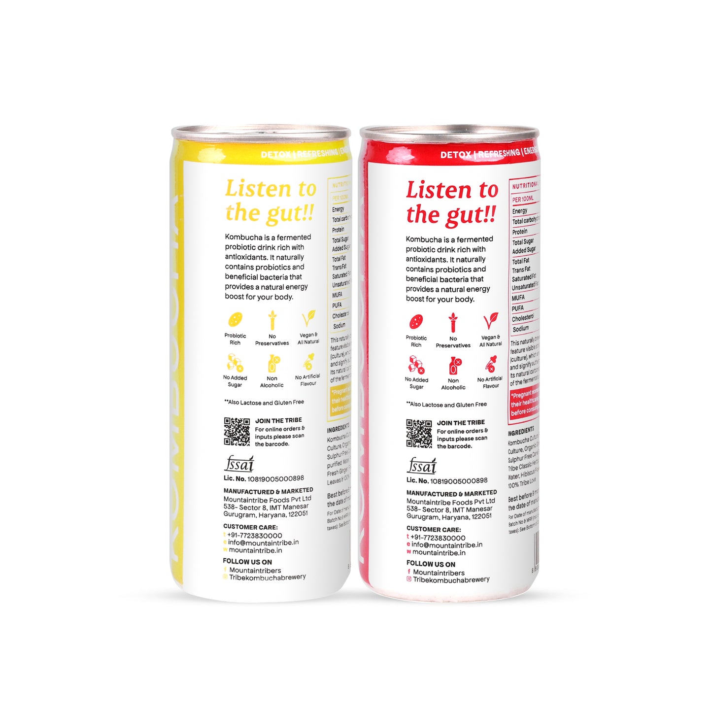 Tribe Kombucha Probiotic Super Drink | Supports Gut Health | Gluten-Free | Naturally Fermented | Super Refreshing | Gluten free | Antioxidant and Hydration | Gingerade and Hibiscus|Pack of 24 |250 ML