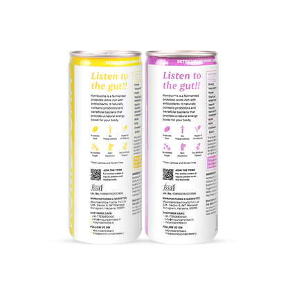 Tribe Kombucha Probiotic Super Drink | Supports Gut Health | Gluten-Free | Naturally Fermented | Super Refreshing | | Gluten free | Antioxidant and Hydration | Gingerade and Lavender| ack of 24 |250 ML