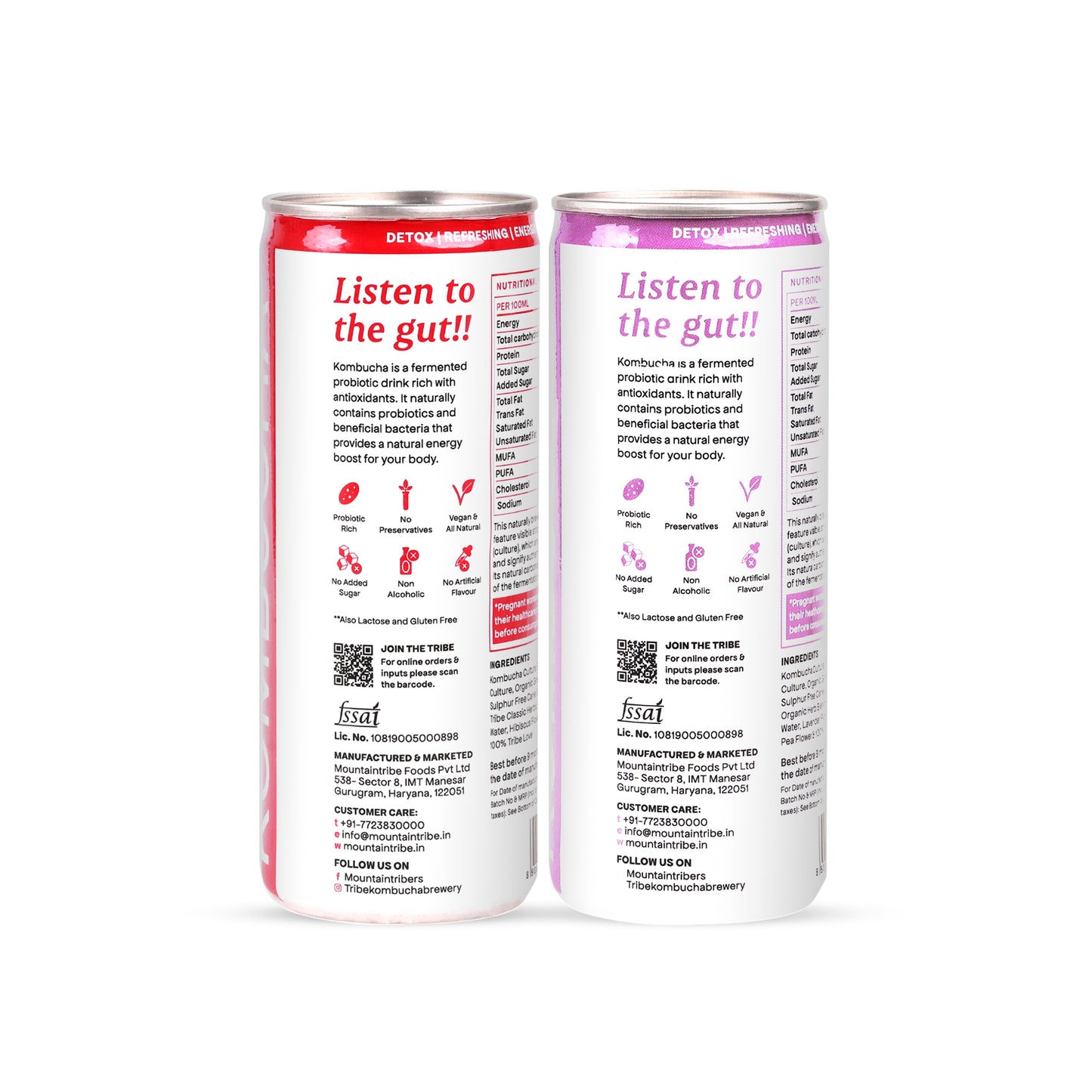 Tribe Kombucha Probiotic Super Drink | Supports Gut Health | Gluten-Free | Naturally Fermented | Super Refreshing | Gluten free | Antioxidant and Hydration | Lavender and Hibiscus| Pack of 24 |250 ML