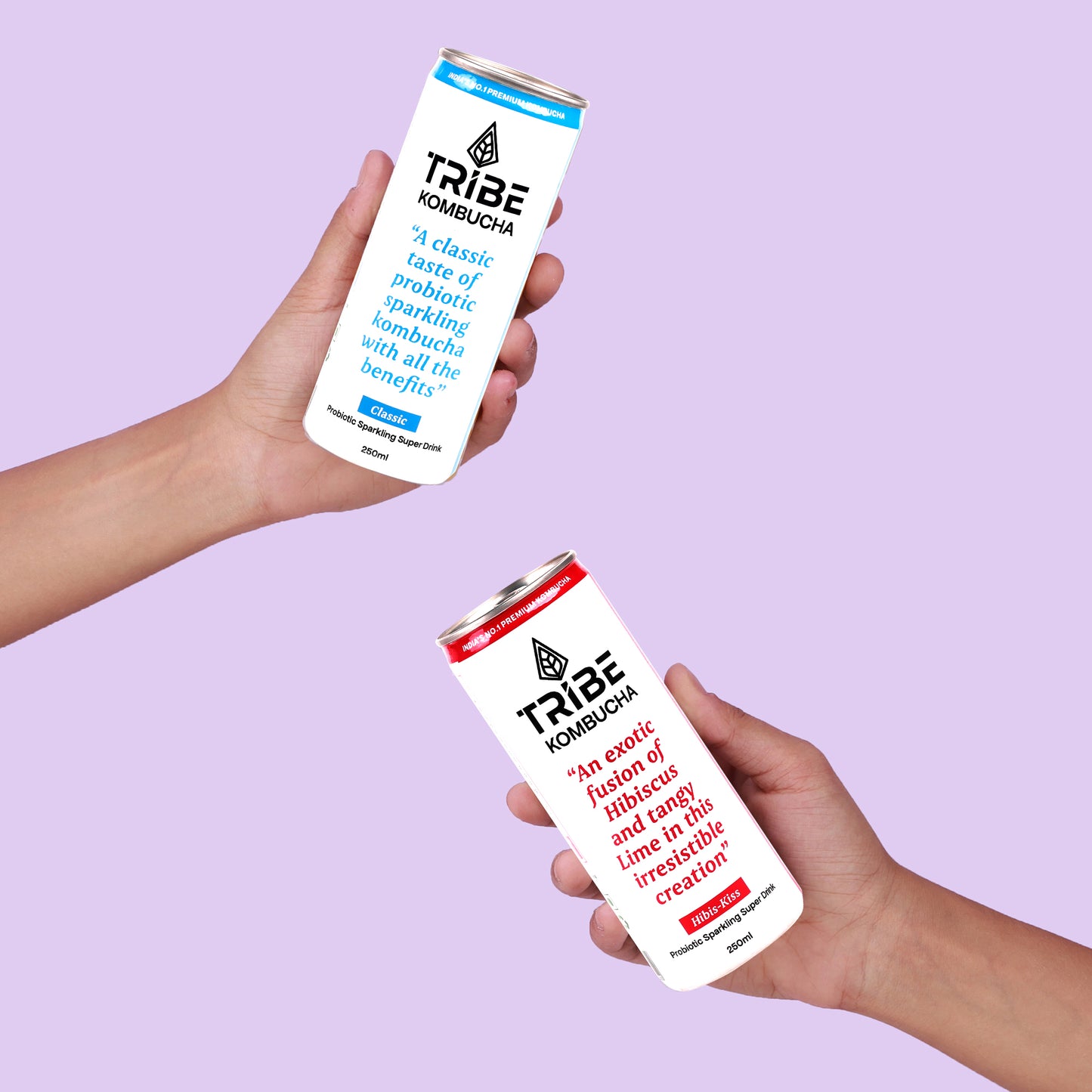 Tribe Kombucha Probiotic Super Drink | Supports Gut Health | Gluten-Free | Naturally Fermented | Super Refreshing | Gluten free | Antioxidant and Hydration | Classic and Hibiscus| Pack of 24 |250 ML